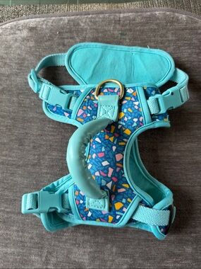 Turquoise Terrazzo Dog Harness with Padded Handle